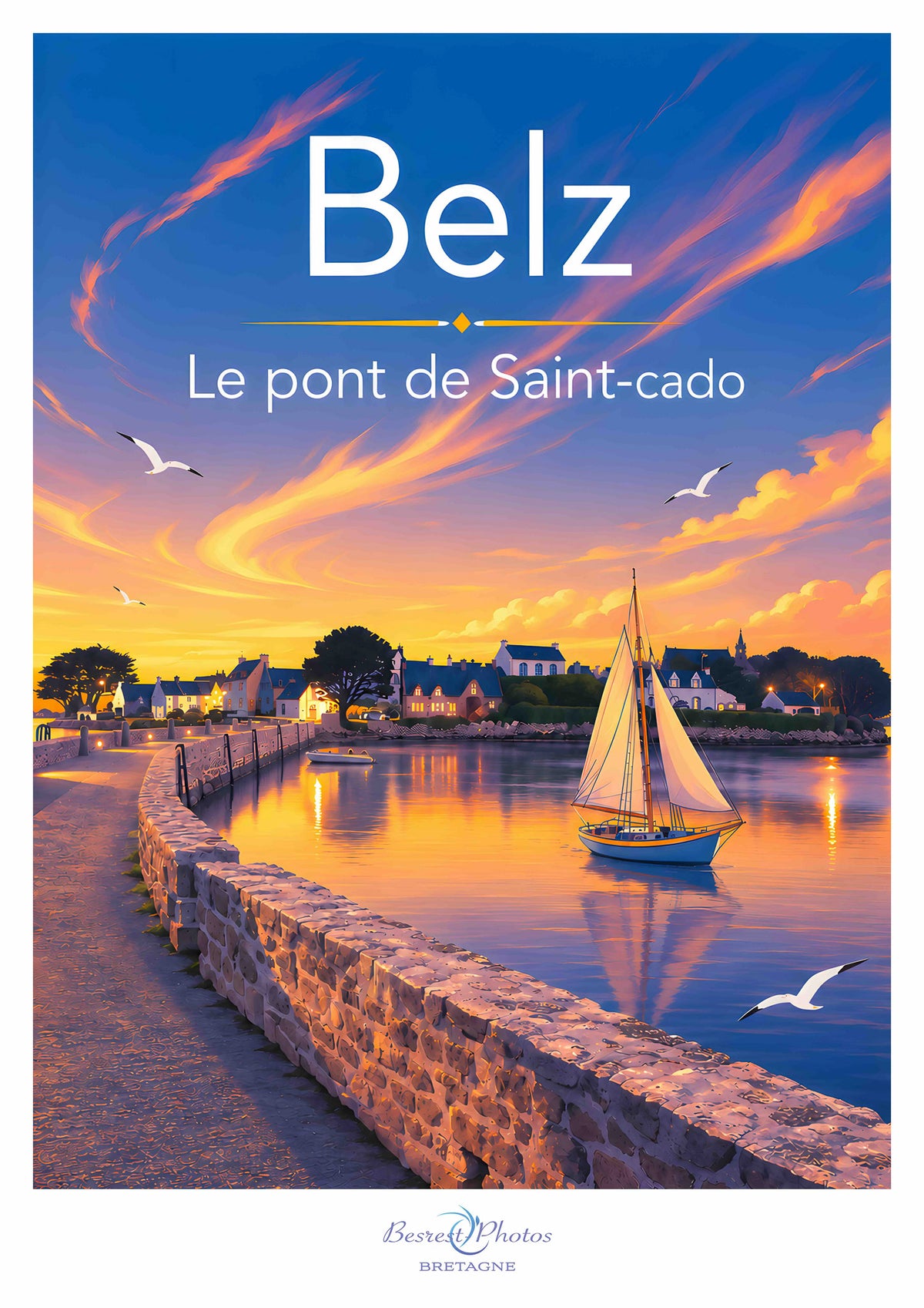 Affiche artistique du pont de Saint-Cado à Belz