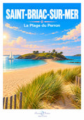 Affiche artistique de la plage du Perron à Saint-Briac-sur-Mer