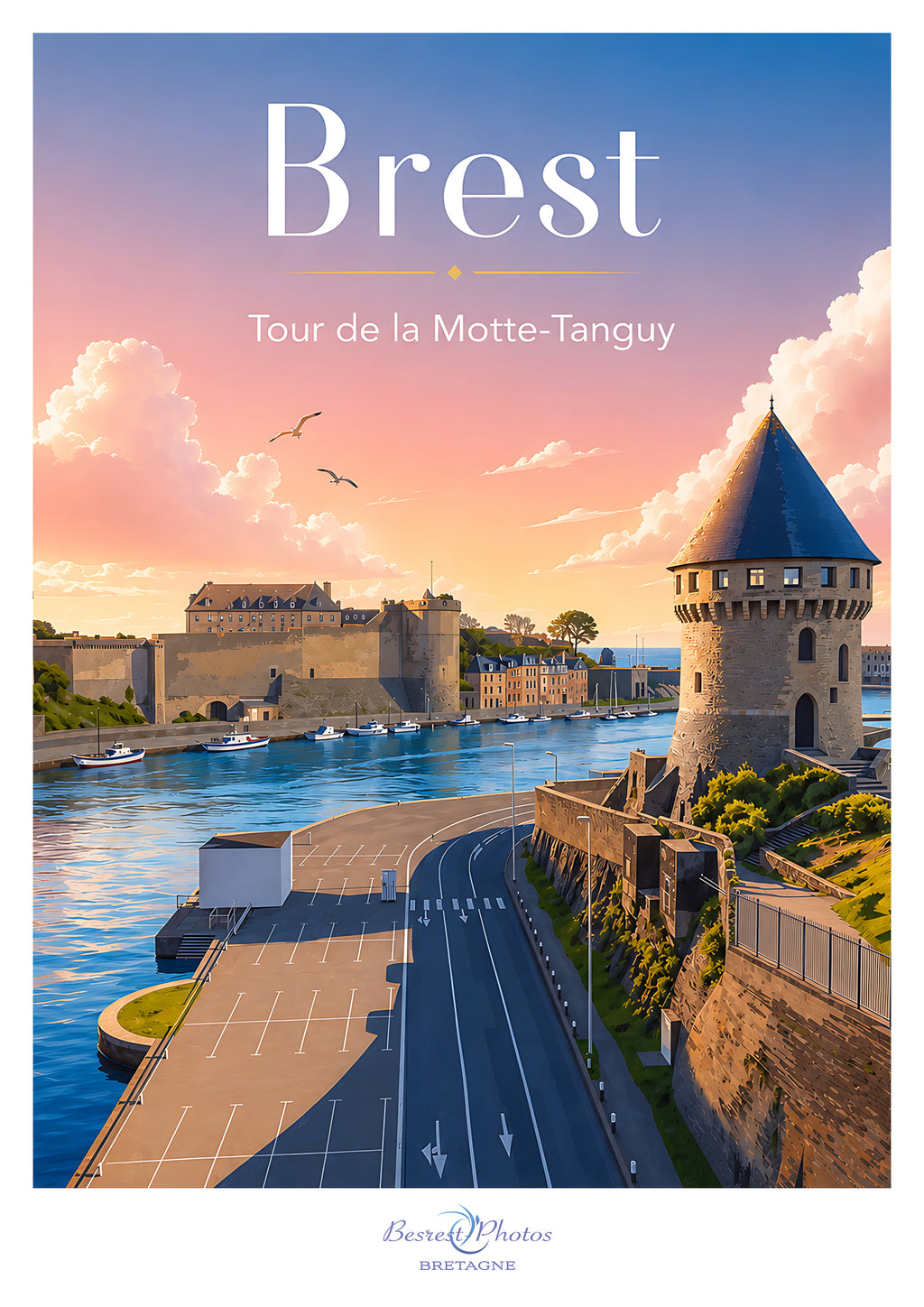 Affiche artistique de Brest — Tour de la Motte-Tanguy