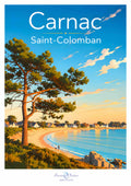 Affiche artistique de la plage Saint-Colomban à Carnac