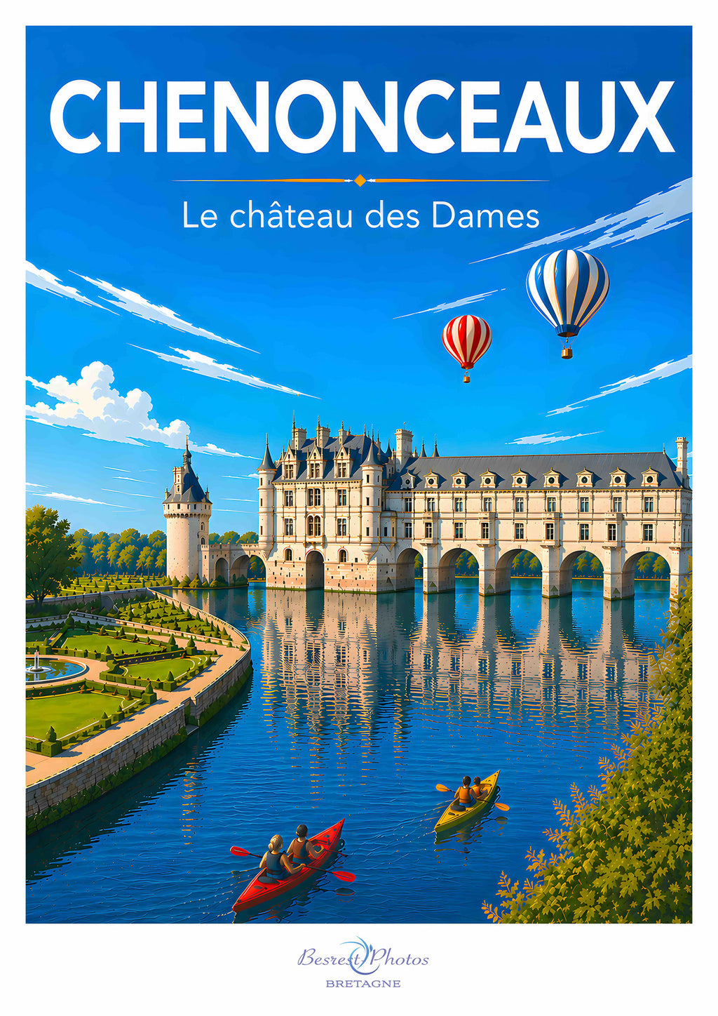 Affiche artistique du château de Chenonceaux