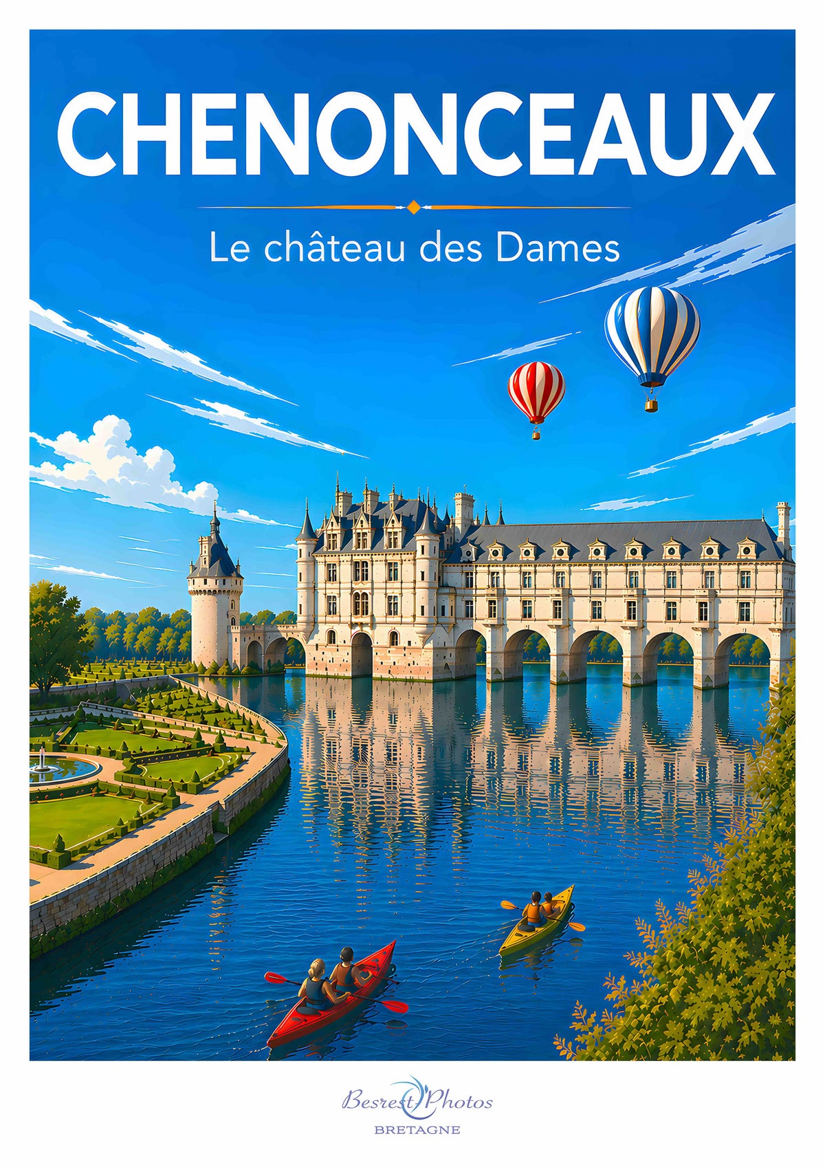 Affiche artistique du château de Chenonceaux