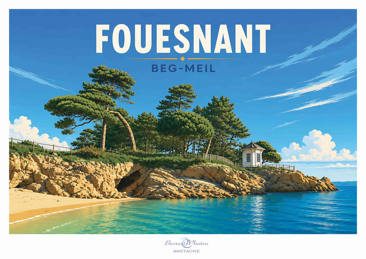 Affiche artistique de Beg-Meil à Fouesnant