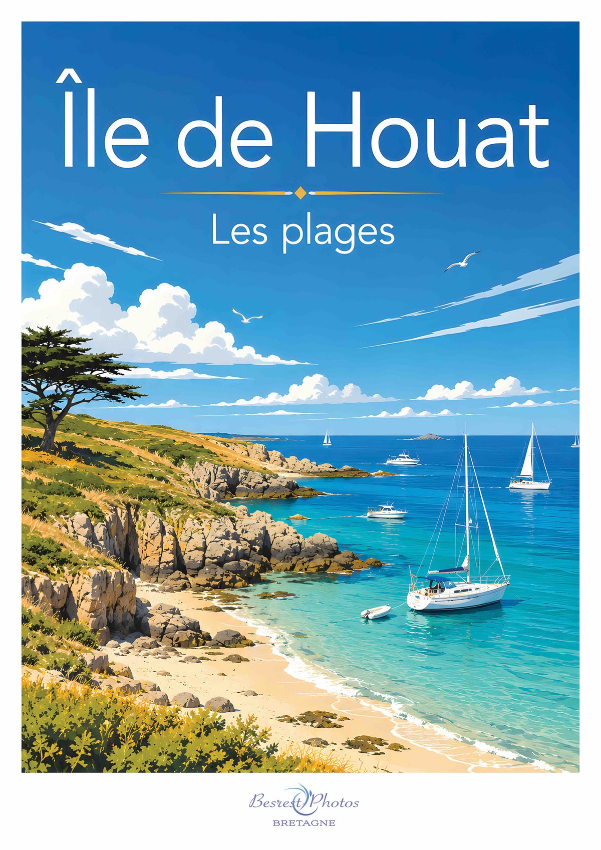 Affiche artistique de l’Île de Houat