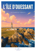 Affiche artistique d’Ouessant — Le Phare du Créac’h