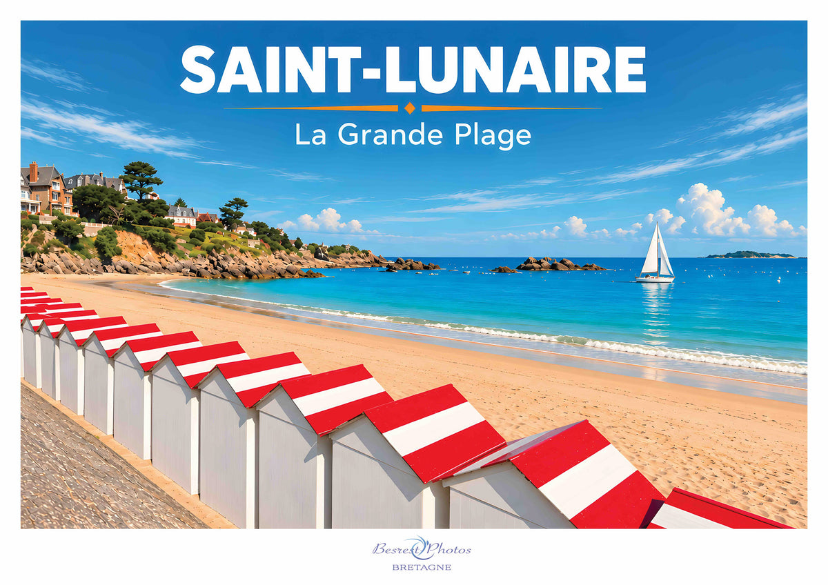 Affiche artistique de la plage de Saint-Lunaire
