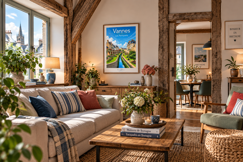 Affiche Vannes Les Remparts mise en situation dans un salon